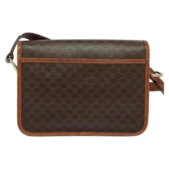 CELINE Macadam Canvas Shoulder Bag Pvc Leather Brown Gold - Picture 3 of 13